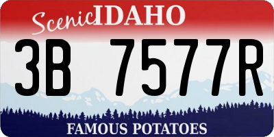 ID license plate 3B7577R