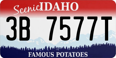 ID license plate 3B7577T