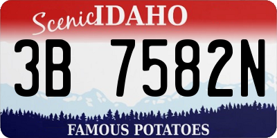 ID license plate 3B7582N