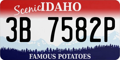 ID license plate 3B7582P