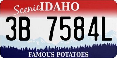 ID license plate 3B7584L
