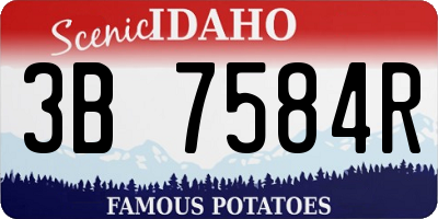ID license plate 3B7584R