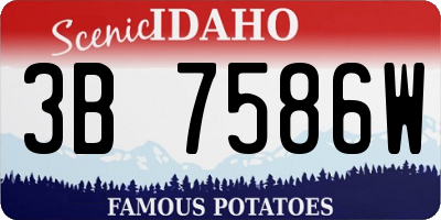 ID license plate 3B7586W