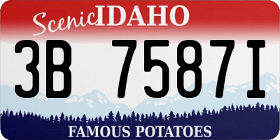 ID license plate 3B7587I