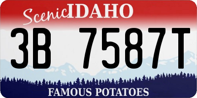 ID license plate 3B7587T