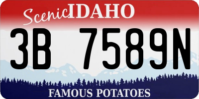 ID license plate 3B7589N