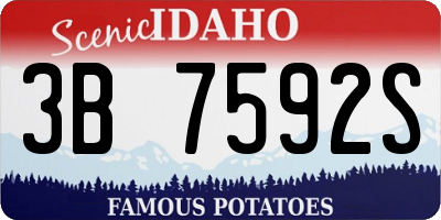 ID license plate 3B7592S