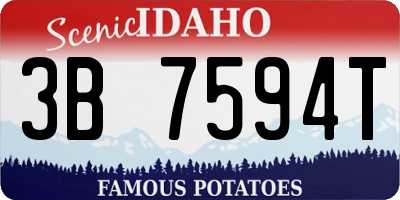 ID license plate 3B7594T