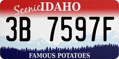 ID license plate 3B7597F