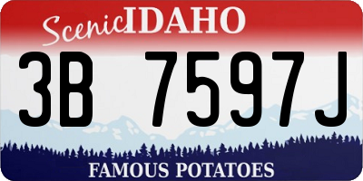 ID license plate 3B7597J