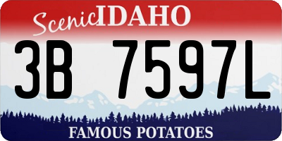 ID license plate 3B7597L