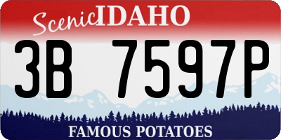 ID license plate 3B7597P
