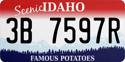 ID license plate 3B7597R