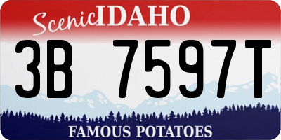 ID license plate 3B7597T