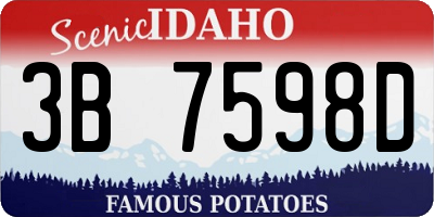 ID license plate 3B7598D