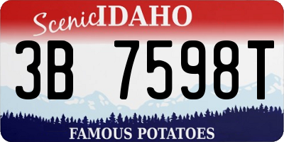 ID license plate 3B7598T