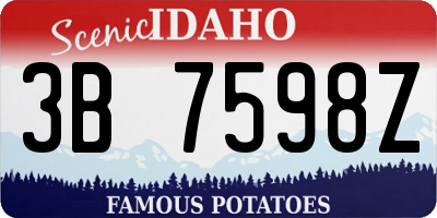 ID license plate 3B7598Z
