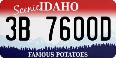 ID license plate 3B7600D