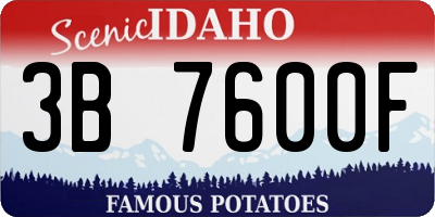 ID license plate 3B7600F
