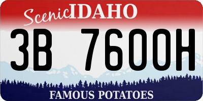 ID license plate 3B7600H