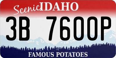 ID license plate 3B7600P