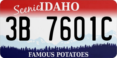 ID license plate 3B7601C