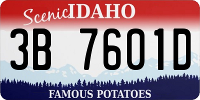 ID license plate 3B7601D