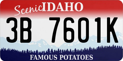 ID license plate 3B7601K