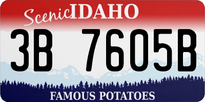 ID license plate 3B7605B