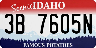 ID license plate 3B7605N