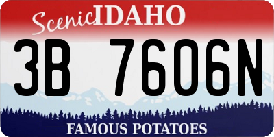 ID license plate 3B7606N