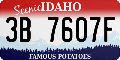 ID license plate 3B7607F