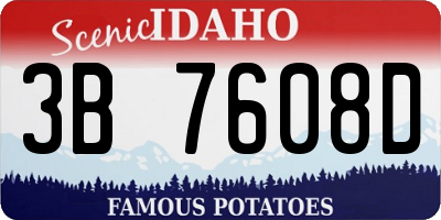 ID license plate 3B7608D