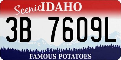 ID license plate 3B7609L