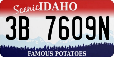 ID license plate 3B7609N
