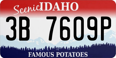 ID license plate 3B7609P