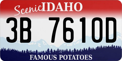 ID license plate 3B7610D