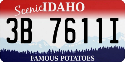 ID license plate 3B7611I