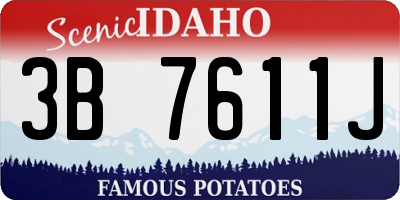 ID license plate 3B7611J