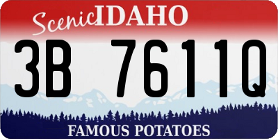 ID license plate 3B7611Q
