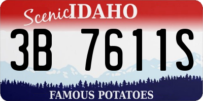 ID license plate 3B7611S