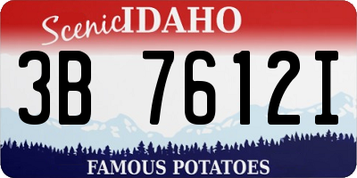 ID license plate 3B7612I