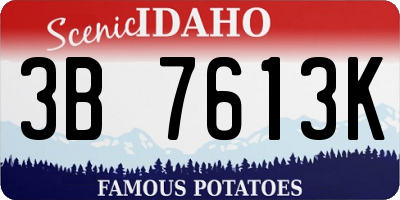 ID license plate 3B7613K