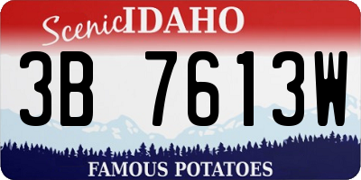 ID license plate 3B7613W