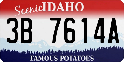 ID license plate 3B7614A