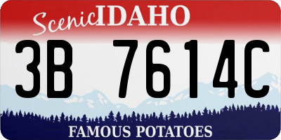 ID license plate 3B7614C