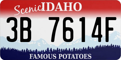 ID license plate 3B7614F