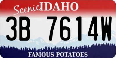 ID license plate 3B7614W
