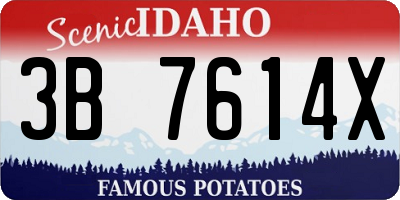 ID license plate 3B7614X