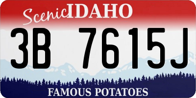 ID license plate 3B7615J